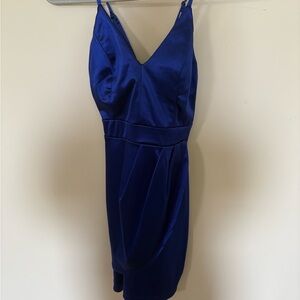 Teeze Me Blue Spaghetti Strap Mini Cocktail Dress